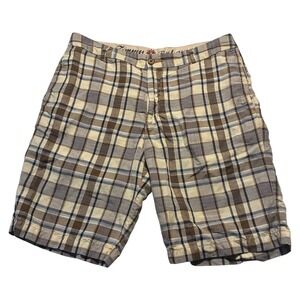 Tommy Bahama Men's Paradise Nation Multicolor Plaid Linen Casual Shorts Size 33